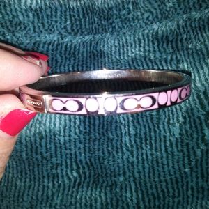 Pink and silver coach bracelet